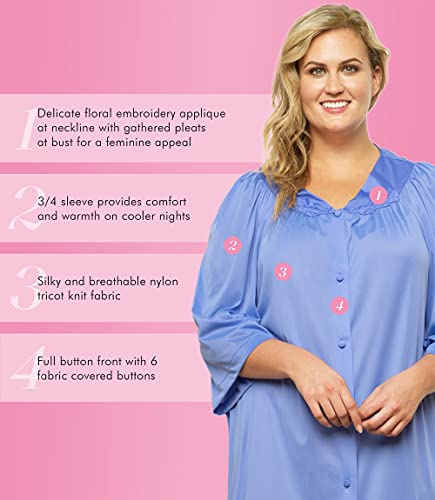Exquisite Form Womens Exquisite Form Women's Button Front Knee Length 10107 Bathrobe, Victory Violet, X-Large Us #TOP3