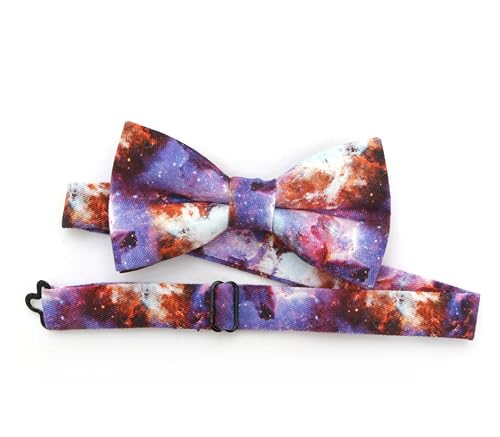 Image of Colorful Fun Pattern Pre-Tied Bow Tie Mens Floral Space Adjustable Bowtie