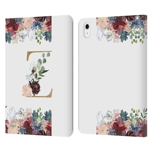 Étui iPad Air 2022 fleurs Letter Z pour le travail et la maison