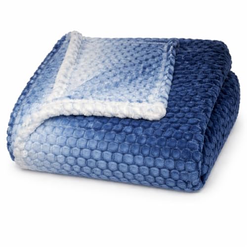 Image of Cortina Jacquard All Season Blanket Single Size Summer AC Blanket Winter Warm Lightweight Reversible Throw Soft Cozy Plush Fuzzy Blanket for Bed Couch Sofa (Blue, 150x200 cm) Color May Vary