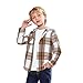 Kids Boys Girls Plaid Jackets Casual Long Sleeve Hooded Button Down Shirt Jacket Fashion Winter Coat Outerwear