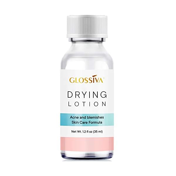 Glossiva-Drying-Lotion-Acne-Spot-Treatment-Dries-Out-Pimples-Blemishes-Zits-and-Clogged-Pores-Overnight-Solution-Powerful-Ingredients-123-Fl-Oz Glossiva Drying Lotion â Acne Spot Treatment, Blemish & Pimple Drying Solution with Overnight Results â 1.23 Fl Oz