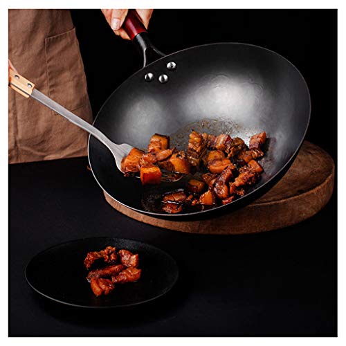 Wok de hierro fundido sazonado 34 cm miniatura 2