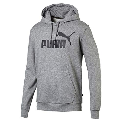 PUMA Men's Essentials Hoody French Terry Big Logo, Medium Gray Heather, XX-Large