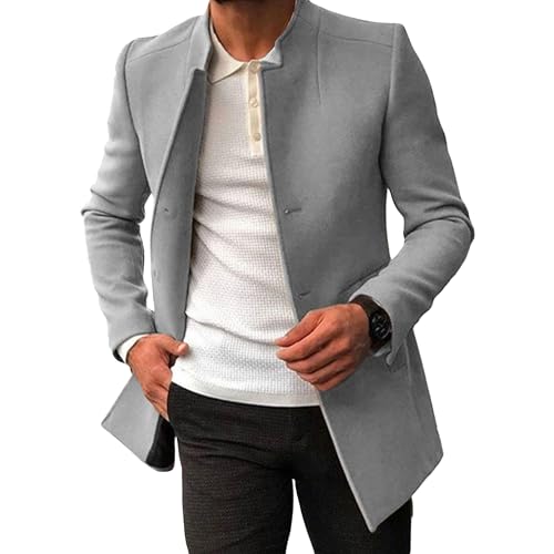Veste coupe-vent homme chic à col montant : le trench-coat mi-long idéal pour vos banquets