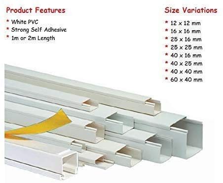 Scos Smartcosat Scoskk162 Goulotte De Câble En Pvc Autocollante Blanc 1