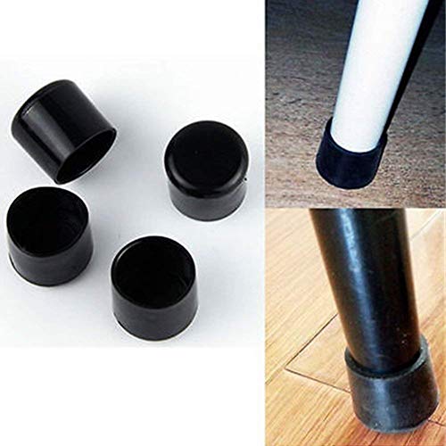 Beltry 4pcs / Juego Goma Silla Virola - Rasguño Anti Muebles Pies Pierna - Protector Suelo Tapa - Resistente (25mm, Negro)