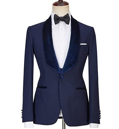 Men's 3-Piece Stylish Shawl Collar Tuxedo Suit, Solid Grey, Slim Fit, Formal Event, Young Adult Men4