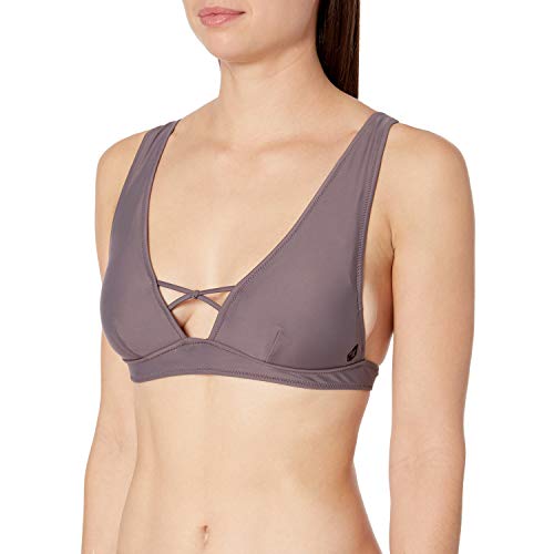 Haut de maillot de bain halter Volcom Simply Solid noir pour femme