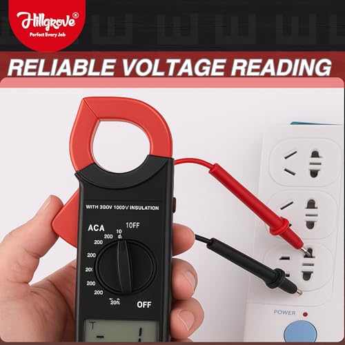 Image of Hillgrove HGCM1408M1 Digital Volt Clamp Meter Multimeter AC DC Auto Range Continuity Digital Tester Kit Meter