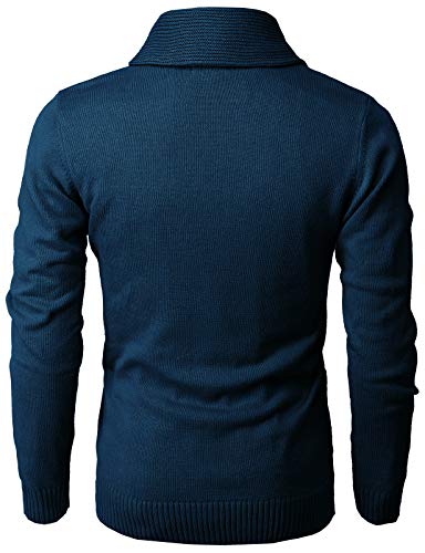 H2H Mens Casual Comfortable Fit Cardigan Sweater Shawl Collar Soft Fabric4