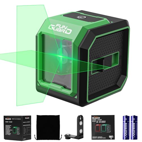 Funguard Livella Laser Autolivellante, 30M Verde Livello Laser Orizzontale e Verticale, 2 x Batteria AA, IP54 per...