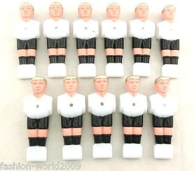 11pcs Black Foosball Man Football Table Soccer Player Replacement Parts Indoor