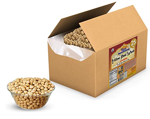 Image of Rani Yellow Peas Whole, Dried (Vatana, Matar) 400oz (25lbs) 11.36kg Bulk Box ~ All Natural | Vegan | Gluten Friendly | Product of USA
