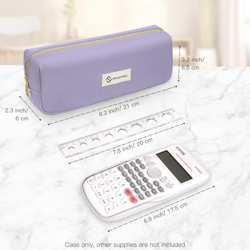 Image of FINPAC Pencil Case, Corduroy Aesthetic Makeup Bag, Cute Kawaii Pen Bag Pouch Holder Box Organize for Study, Office, or Travel (Purple)