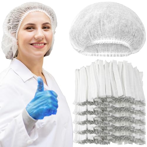 Yahenda 2000 Pcs Disposable Hair Nets Bulk 21 Inch Non Woven Bouffant Caps for Food Service Cooking Medical Salon Spa Beauty(White)