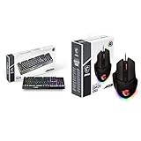 MSI Vigor GK30 Gaming-Tastatur (DE-Layout) QWERTZ - Mechanische Membran-Switches, wasserfest & Clutch GM20 Elite Gaming-Maus - 6.400 DPI Optischer Sensor, rechtshändig, 20Mio+ Click OMRON-Switches