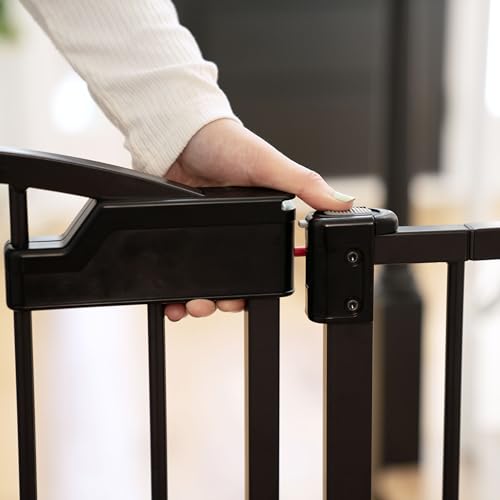 Ingenuity Easy Open Baby Gate & Dog Gate, Hands-Free Open Patent-Pending Foot Pedal, 27.5"-52" Wide, 28" Tall, Hardware or Pressure Mounted, Install in Doorway, Bottom of Stairs, or Wall - Espresso - image 6