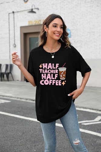 Teacher Shirts for Women Fri Yay Teacher Oversized Shirts Teacher Team Appreciation Gift Letter Printed Tee Tops3