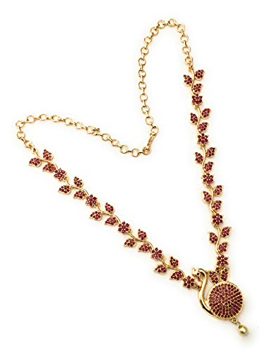 Image of Sasitrends Micro Gold Plated Peacock AD Stone Studded Jewellery Set