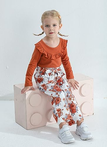 Image of Little Girls Clothes Kids Fall Winter Outfits Pant Set for Girl Age 4-8