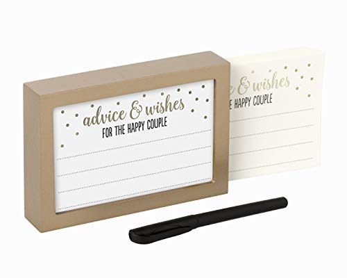 Kate & Milo Advice & Wishes Wedding Guest Card Frame, Guestbook Alternative with Message Cards & Pen, Keepsake Wedding Decor for Reception or Shower