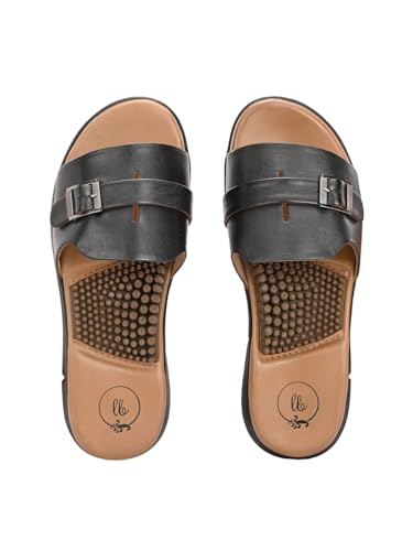 Image of egoss LADY BOSS Women's Leather Slippers | Slip-On Comfort Flats | Soft Cushioned Anti-Slip Lightweight Daily Wear Footwear for Women