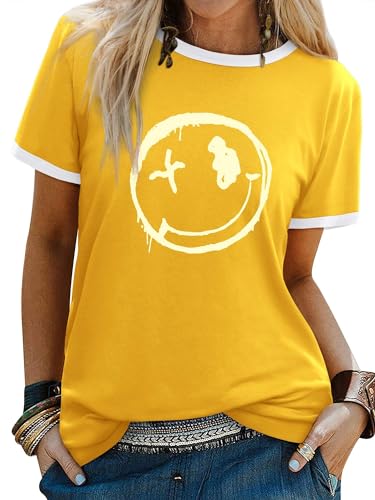 WIEIYM Tshirt Damen Rundhals Kurzarm T-Shirts Sommer Oberteile Bluse