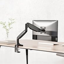 White Mulberry |DIY| Heavy-Duty Mechanical Spring Monitor Arm | Desk Mounted Monitor Stand for 17-45 Inch Monitor |16Kg Screen Capacity|VESA 75X75&100X100|Adjustable Desk Mount-(Single Screen)