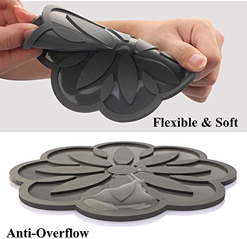 Image of Silicone Trivets Mats, Silicone Hot Mats Set, Silicone Hot Pads, Silicone Pot Mat for Countertop, Trivet Pads Heat Resistant, Table Placemats (Pack of 4 Black)
