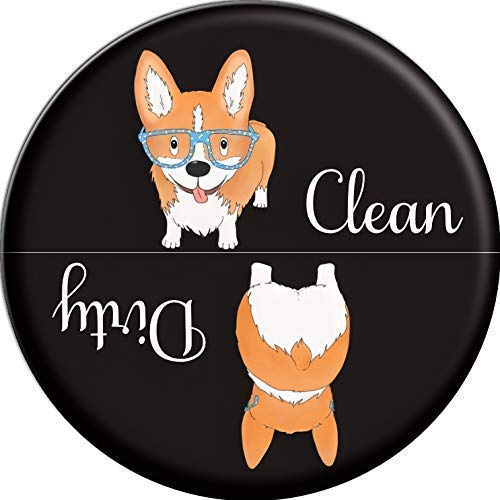 Funny Corgi Clean Dirty Dishwasher Appliance Refrigerator Magnet 2.25 Inch Round