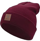 urban ace | Street Classics | Beanie, Mütze, Haube | dichter Stoff, doppellagig | mit Patch | Damen, Herren | Frühling Herbst Winter | weich & hochwertig (Ruby)