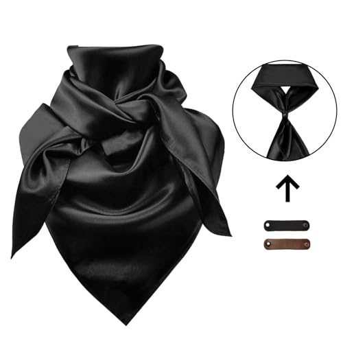 Men's Women's Wild Rag, Western Bandana Cowboy Scarves,Silk Feel Rancher Necker Chief2