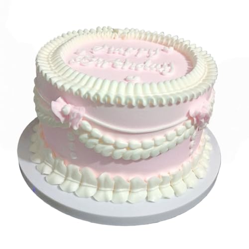 JoFist誕生日ケーキ 記念日ケーキ 食品 サンプル 6インチ 詰め合わせ お菓子 おかし 食品模型 ディスプレイ用 模型 フェイク 本物そっくり リアル 見本 食玩 セット 展示 販促 グッズ ままごと お店屋さん 撮影道具 (6インチ ピンククリーム