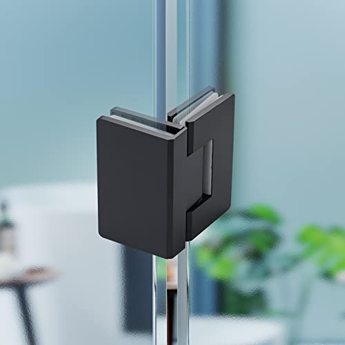 Heavy Duty Shower Glass Door Hinge,Solid One-Piece Precision Cast with 5mm Thick 304 Stainless Steel,Suitable for 5/16"-1/2"(8mm-12mm) Thick Frameless Bathroom Doors,Glass to Glass Mount,1 pc,Black - Image 4