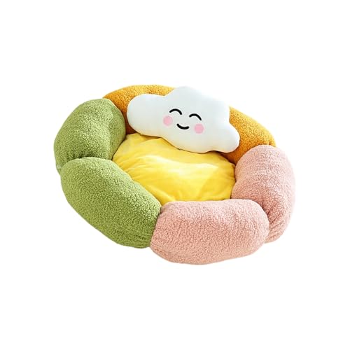 ZUJIABAO - ZUJIABAO Élégante zone de couchage ellipsoïdale douce avec franges surélevées pour l'arrangement du dos et base antidérapante, lecteur de disque intermédiaire, animaux intermédiaires, lit confortable
