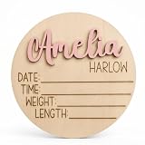 Personalized 3D Baby Name Announcement Sign with Birth Stats Photo Prop