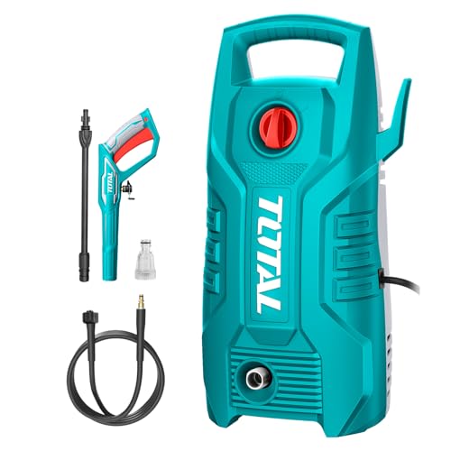 TOTAL Pressure Washer for Car, 1400W Copper Motor, 130Bar, 5 Meters Outlet Hose, TSS Auto Shut Off, 2 Spray Pressure Washer for Car, Bike and Home & Outdoor Cleaning, Teal - TGT11316 (2026 Upgrade)