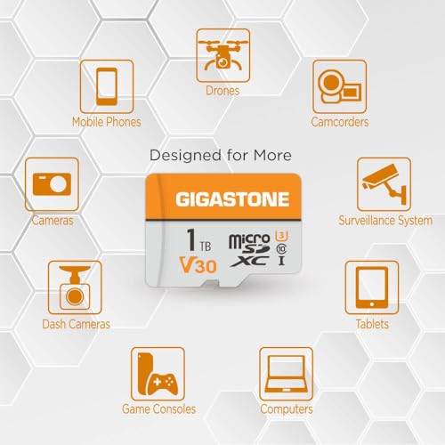 Image of GIGASTONE 1TB Micro SD Card 4-Pack, A1 V30 4K Video Recording, Surveillance, Security Camera, Action Camera, Drone, 140MB /s MicroSDXC Memory Card UHS-I V30 Class 10