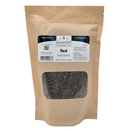 Miniatura 1 de Kampot Pepper Rare - Granos de pimienta camboyana (rojo, bolsa de 1 libra)