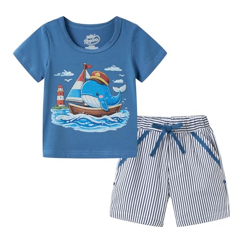 Image of Mud Kingdom Woven Short Sets for Boys Summer Holiday Outfits Casual Short Sleeve