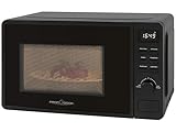 Microondas con grill ProfiCook | Grill de 800 vatios | 20 l | 8 programas automáticos | Temporizador | Incluye plato giratorio y rejilla para grill | Indicador de hora | Microondas | PC MWG 1319 negro