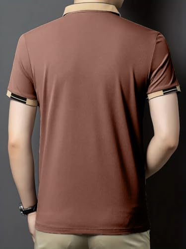Image of TAGAS Mens Polo T-Shirt || Men's Color Block Polo Tshirt | Short Sleeve Casual Pullover with Collar |Casual Wear for Men | Mens Regular FIT T-Shirts