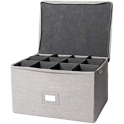 In This Space Twill 12-Section Hard-Shell(tm) for Stemware, Wine glass, Goblet and Odd-shape China Plates Cover