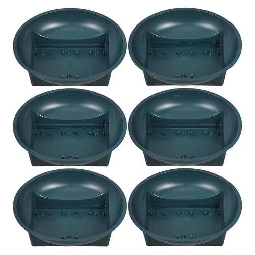 SHINEOFI Lot de 6 Pots de Jardin Verts en Polypropylène 16x16x5 Cm pour Compositions de Fleurs Funéraires, Jardinières D'extérieur Résistantes aux Intempéries, Bols pour Fleurs Décoratives