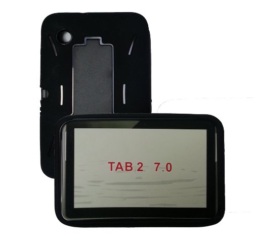 [TW]TM Black Heavy Duty 2-in-1 Silicone Armor Hybrid Case for Samsung Galaxy Tab 2 7 Inch P3100