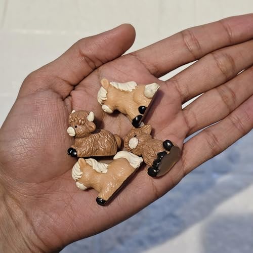 Image of Miniature Cow Family Set of 4 | PVC Animal Figurines for Miniature Garden Decor, Dollhouse Accessories & Unique Gifting