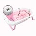 wuuhoo® ergonomische Baby-Badewanne Samy, Faltbare Badewanne für Babys, Kinderbadewanne mit Thermometer, Bade-Kissen optional, Badewanne für Babys und Neugeborene, mit Badewannenkissen (Rosa)