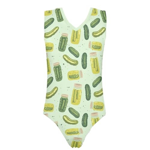Traje de baño de Verano para niñas de 5 a 14 años, Mallas de Gimnasia, Traje de baño de competición, de Tejido elástico, protección Solar y cómodo, Ideal para Playa, Primavera Talla para niños