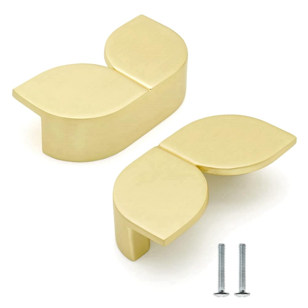 Littimoon 2Piece Brushed Gold Cabinet Pulls Zinc Alloy Handles for Dresser Kitchen Cupboard 79mm
